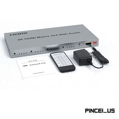 4K HDMI Matrix 4X4 with Audio Separation HDMI Matrix Switcher 4 Input 4 Output