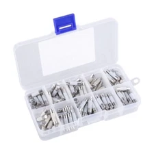 100pcs Ceramic Tubes Glass Fuses Fine Fuses Assortment with Storage 250V