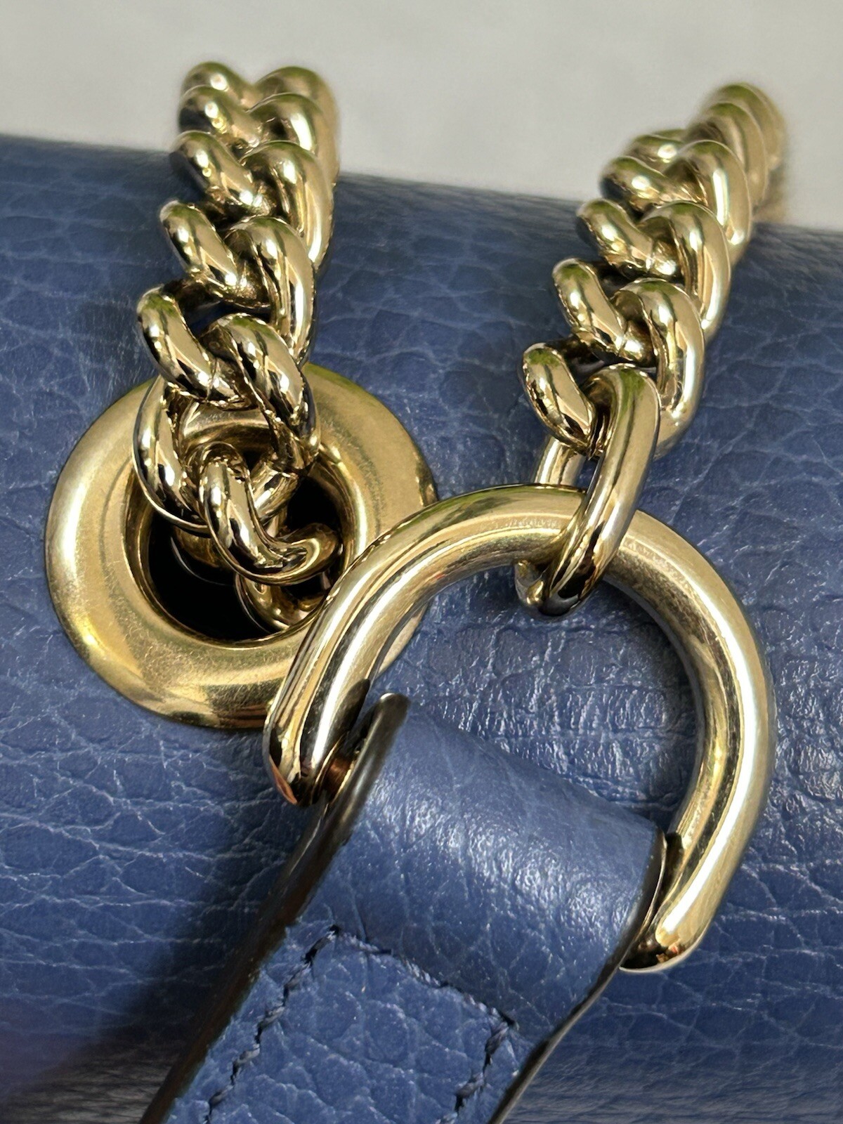 Gucci Small Interlocking Cornflower Blue Pebble L… - image 12