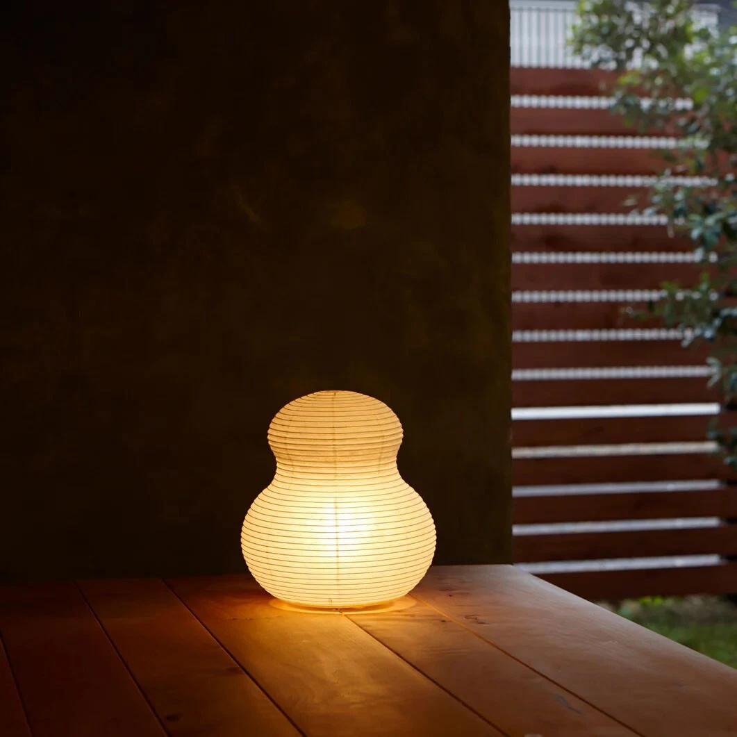 Paper Moon Lamp Gourd Shape by Shigeru Uchida Table Lamp Floor