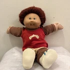 1978 Cabbage Patch Kid Boy Teeth Tooth Auburn Hair Doll signed jogger suit shoes