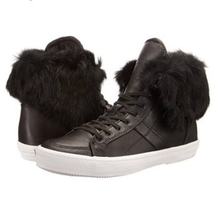 high top sneakers with fur