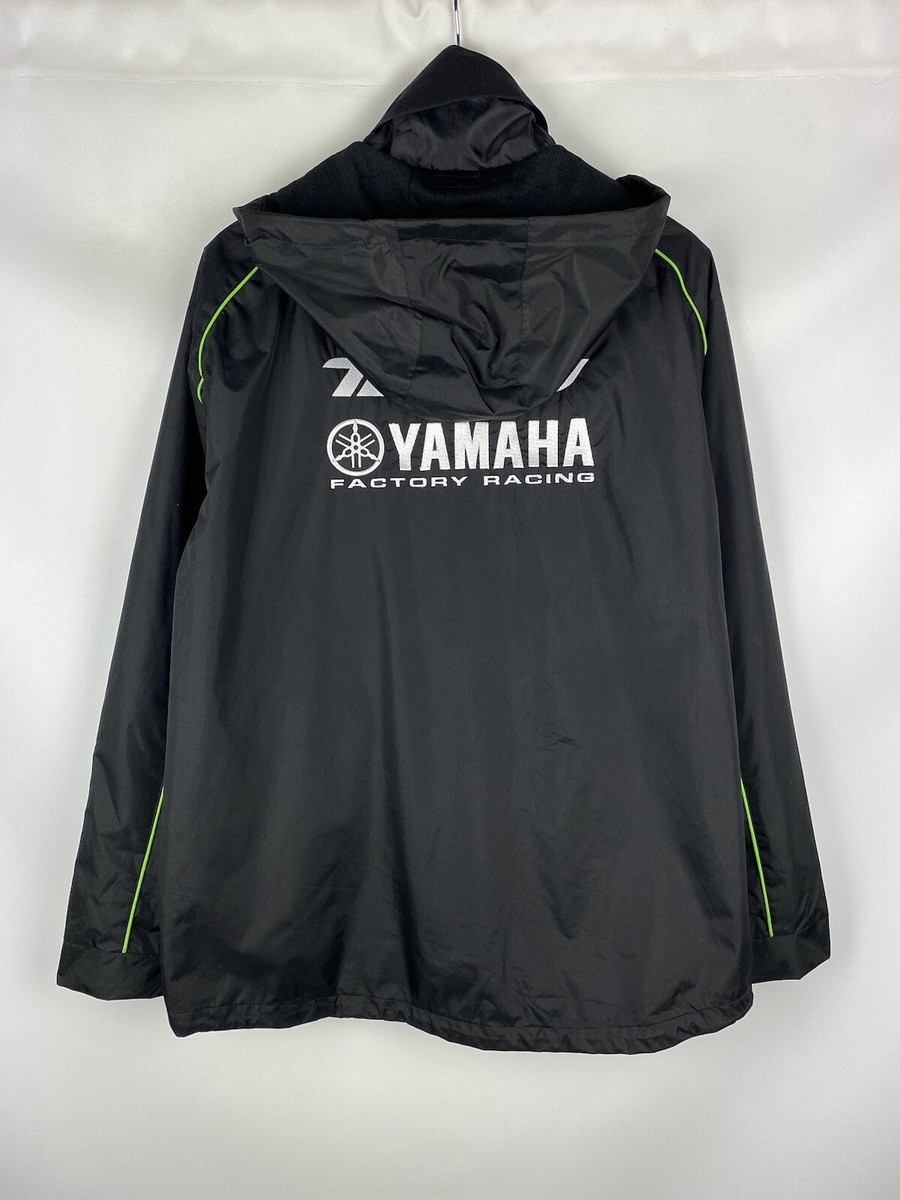 値下げ新品未使用YAMAHA FACTORY RACINGVR-DRYジャケット Yamaha Factory Racing men's hooded windbreaker jacket size L