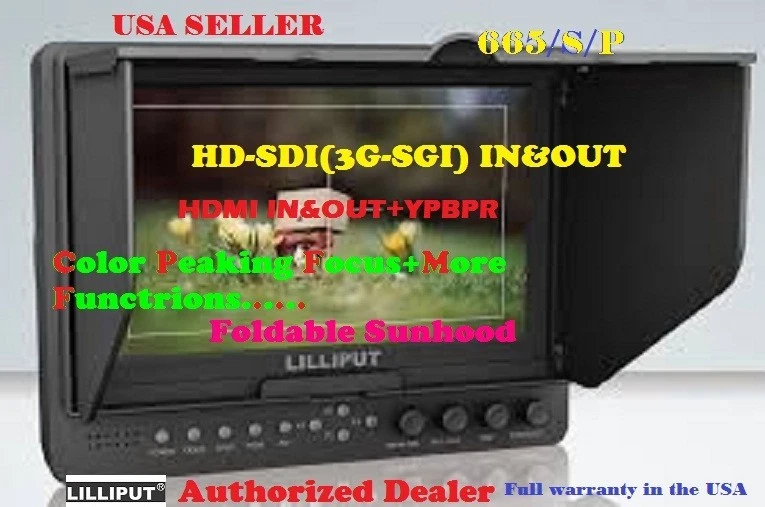 Professional Lilliput 665/S/P HD-SDI Peaking Focus HDMI In&Out Monitor+BATTERY - Image 2 of 4