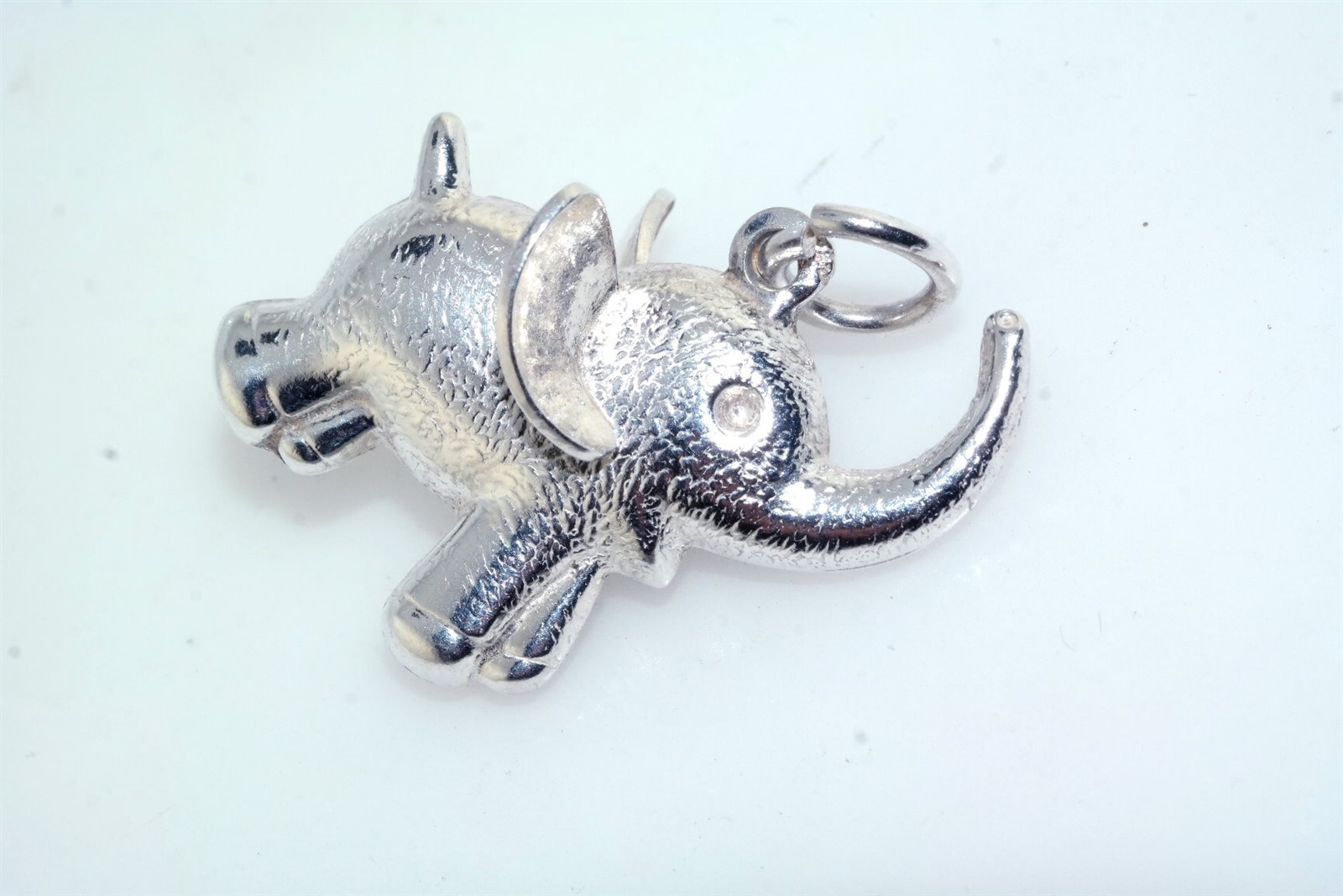 Large Solid Sterling Silver Dimensional Elephant … - image 2