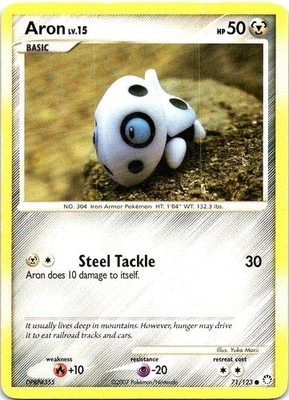 Aron 71/123 Common Mysterious Treasures Pokemon Heavily Played