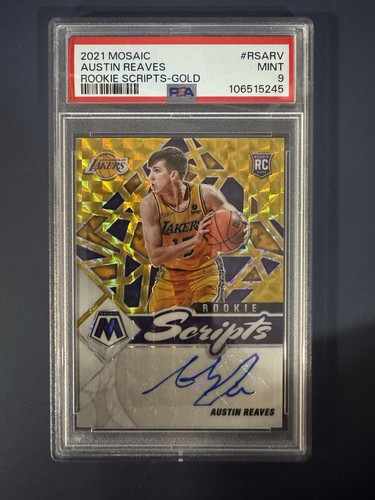 2021 Mosaic Austin Reaves Rookie Scripts Auto Gold PSA 9