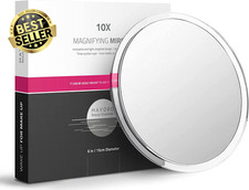 15Cm Magnifying Mirror with 3 Strong Suction Cups | 10X Magnification | Portable