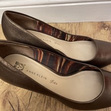 Anne Klein iFlex Brown Leather Pumps Court Shoes UK Size 5
