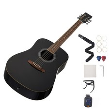 Uimoso 41-Inch Acoustic Guitar Starter Kit with Case for Adults, Black