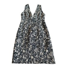 Alice + Olivia Valerie Bodycon Dress Black White Jacquard Mini Size 4 Women's