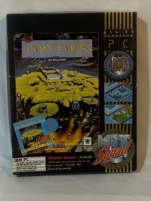 IBM PC Populous The Promised Lands 1989 Bullfrog Floppy Disc PC Spiel Vintage