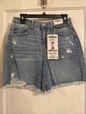 REWASH A-LINE BERMUDA AUTHENTIX RIGID SUPER HIGH RISE DISTRESSED SHORTS 5/27