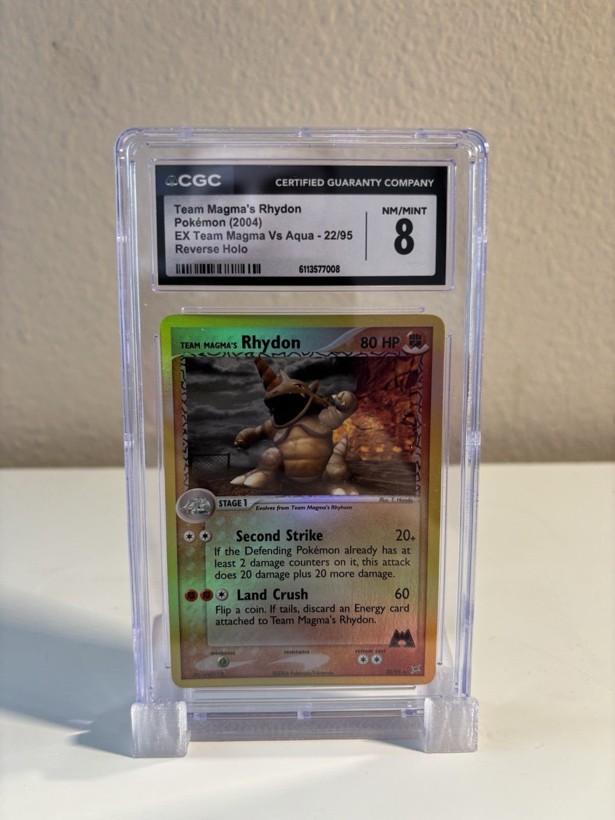 Team Magma’s Rhydon 22 CGC 8 Reverse Holo - ex Team Magma vs Team Aqua - Pokemon