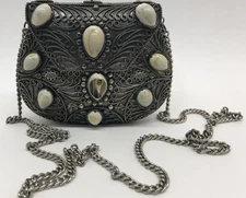 Vintage Metal and SeaShell Cross Body Purse