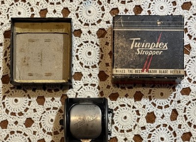 Vtg Twinplex Razor Blade Stropper Box Collectors Shaving Tools As Is Untested