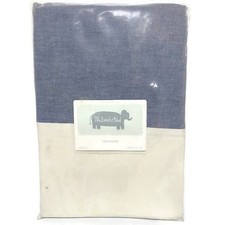 Land of Nod Crib Skirt Blue and Beige All Cotton New in Original Package
