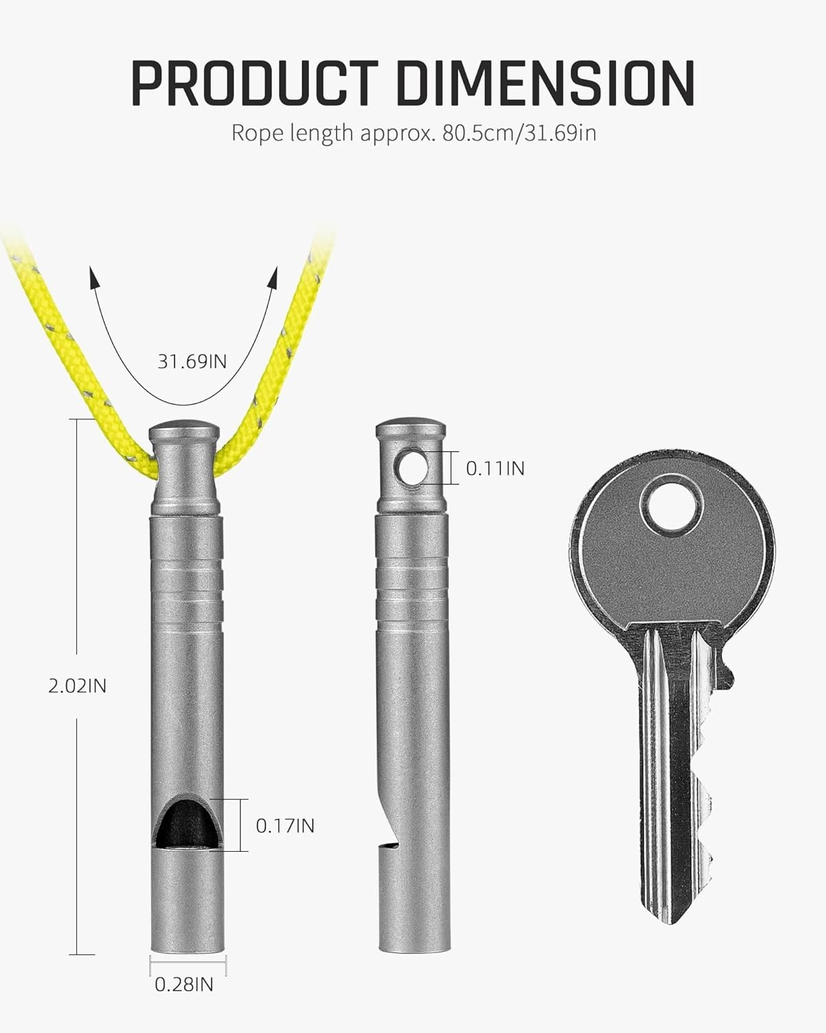 TISUR Titanium Emergency Whistle,120db Safety Whistle with Small,