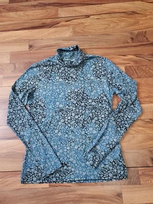 Peruvian Connection Mille Fleur Floral Turtleneck Tee Size M