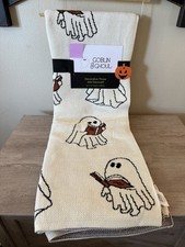 Goblin  Ghoul Ghost Reading Books Throw Blanket 50x70 Halloween Knit NWT