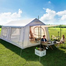 H&ZT Inflatable Tents for Camping, XXXL Tent 2-12 People Glamping Tent w/ Awning