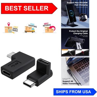 Right & Left Angled USB C Adapters - 2-Pack for Efficient Device Connection