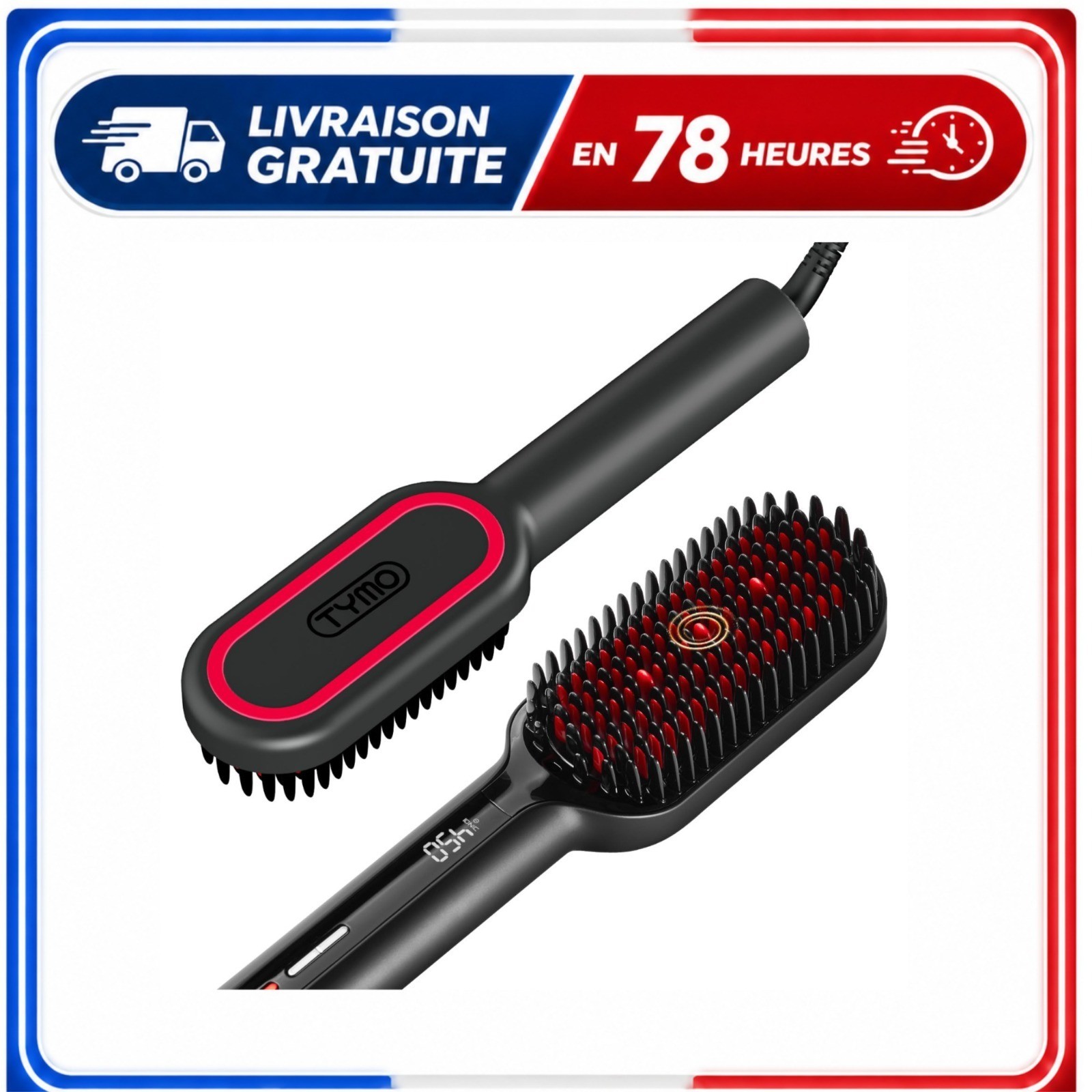 brosse lissante ionique professionnelle – vue détaillée