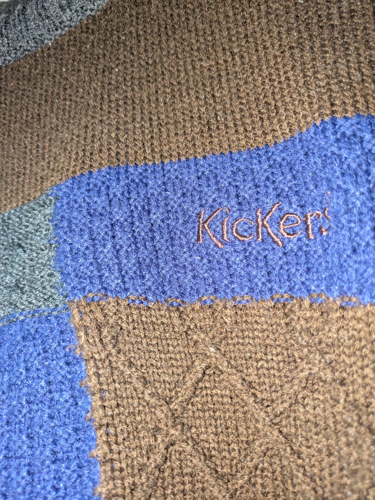 Kickers Classics Patchwork Chunky Knit Jumper XL … - image 3