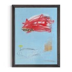 Original Massive Framed Mixed Media Collage Abstract Art Painting 31x24 