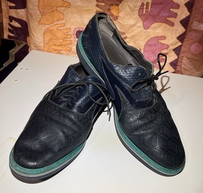 POLLINI SHOES made in Italy 43 us 10.5 oxford shoes blue green