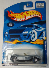 Hot Wheels 2001 Ferrari 250 Silver Chrome Lace #218 53747 Carded Unopened Mattel