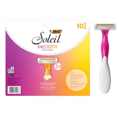 BIC Soleil Color Collection Women s Disposable Razors 10-Count, 3 Blades