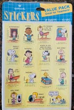 Hallmark Peanuts Sticker Value Pack, 8 sheets, Snoopy Charlie Lucy Linus Sally..
