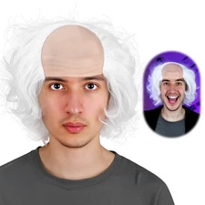 Halloween Cosplay Bald Man Mask Cosplay Full Head Costume Prop Headgear