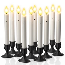 10 PCS Window Candles with Dusk to Dawn Sensor, 7.2" Flameless Taper Candles ...