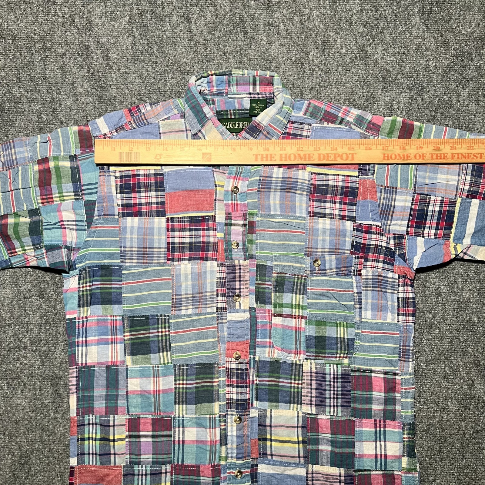 Saddlebred Multicolor Cotton Patchwork Madras Pla… - image 4