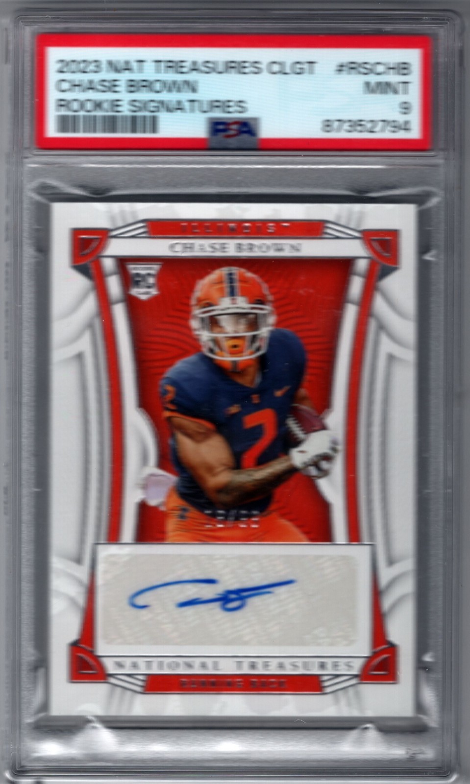 Chase Brown Panini National Treasures Collegiate Rookie Signatures #RSCHB Base