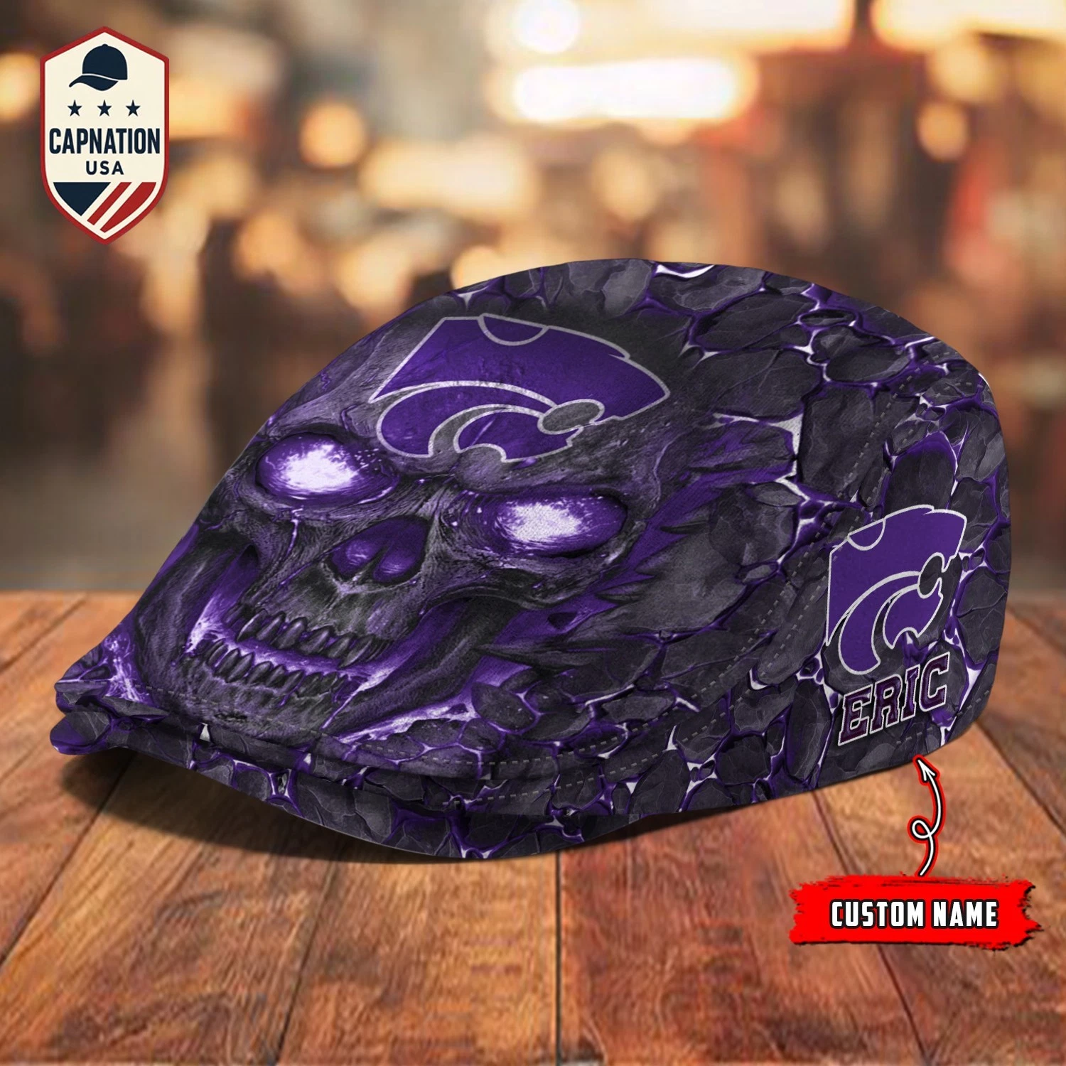 Kansas-State-Jeff Cap NCAA Newsboy Cap Golf Cap NCAA Flat Cap For Men