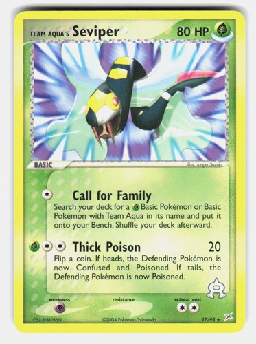 Pokemon TCG Team Aqua's Seviper Team Magma vs Team Aqua 17/95 Rare LP
