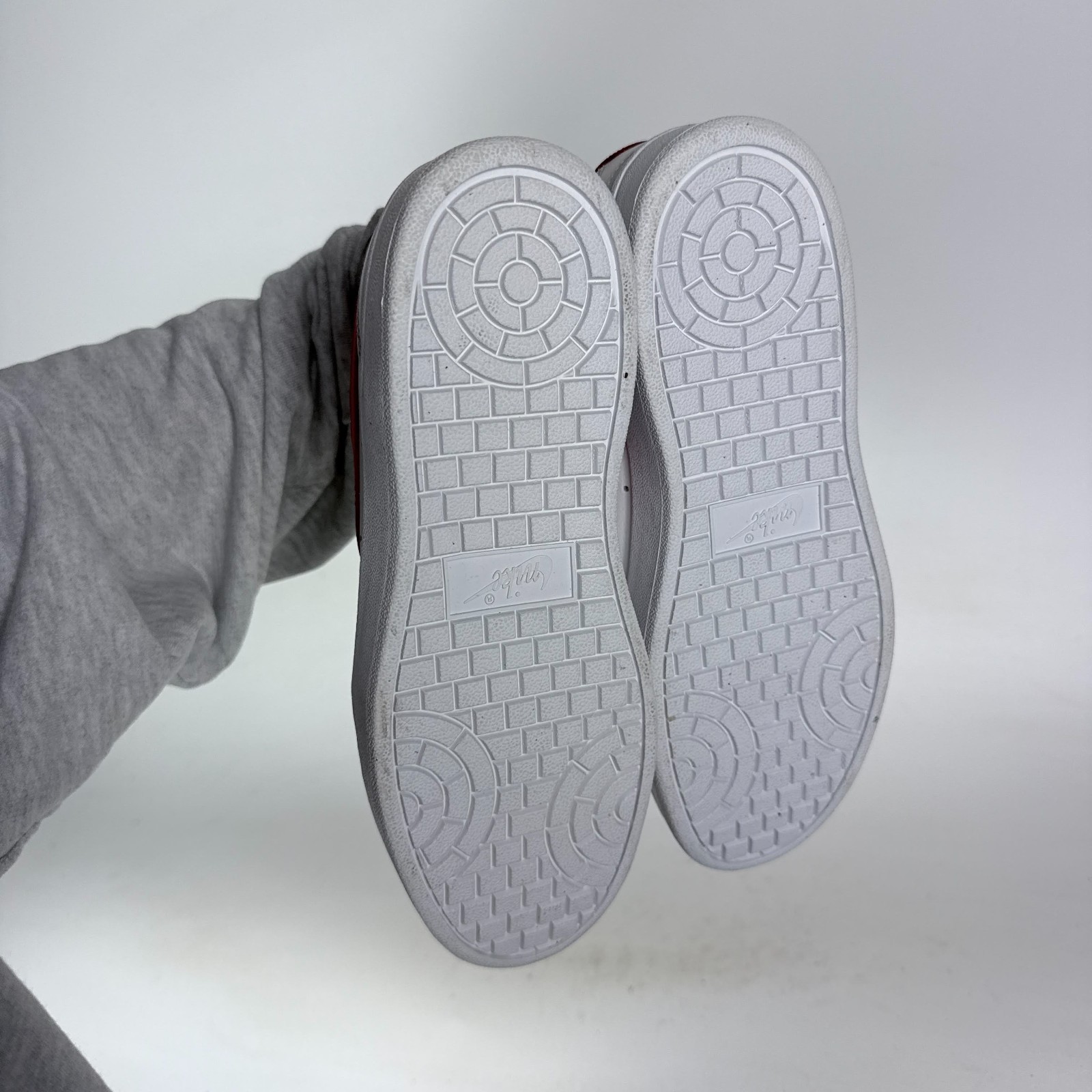 Nike Court Blanc Athletic Sneakers Women's 8 White Track Red Leather Low Top thumbnail 8