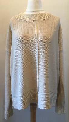 Knitted Cotton Pullover Jumper Dranella Beckie Long Sleeve BNWT RRP £65.99 Beige