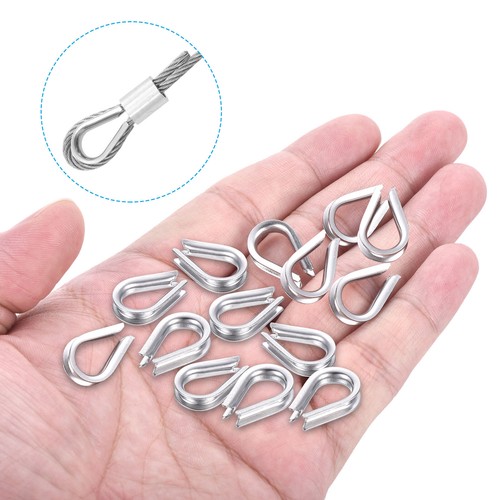 20 piezas de dedales de cuerda de alambre de 2 mm 1/16 pulgadas dedales de acero inoxidable 304 para barco - Imagen 5 de 6
