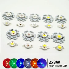 10PCS 2x3W High Power LED Diodes Two Color Two Chips White Red Green Blue Yellow