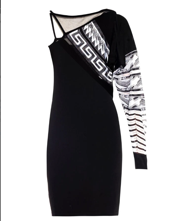 NUOVO ABITO DA PASSERELLA VERSACE VERSUS X ANTHONY VACCARELLO LAVORATO A MAGLIA UNA MANICA IT 40 US 4