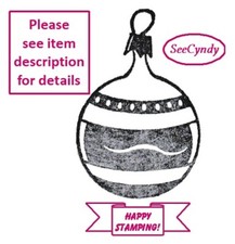 Striped Christmas Ornament - FREE SHIPPING OFFER - Unmounted Rubber Stamp