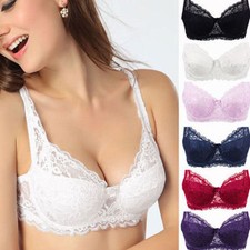 Womens Lingerie Deep V Lace Bra Underwire Push Up Bralette Underwear A B C D Cup