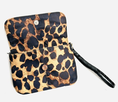 BRIGHTON Wristlet Purse ~ Black Leopard Print Abstract - Picture 7 of 13