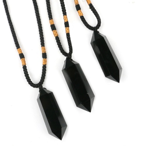 Natural Black Obsidian Quartz Crystal Pendant Necklace Chakra Gemstone Healing - Picture 10 of 15