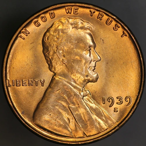 1939 S LINCOLN CENT BU FRESH FROM ORIGINAL ROLL-LOT 1601