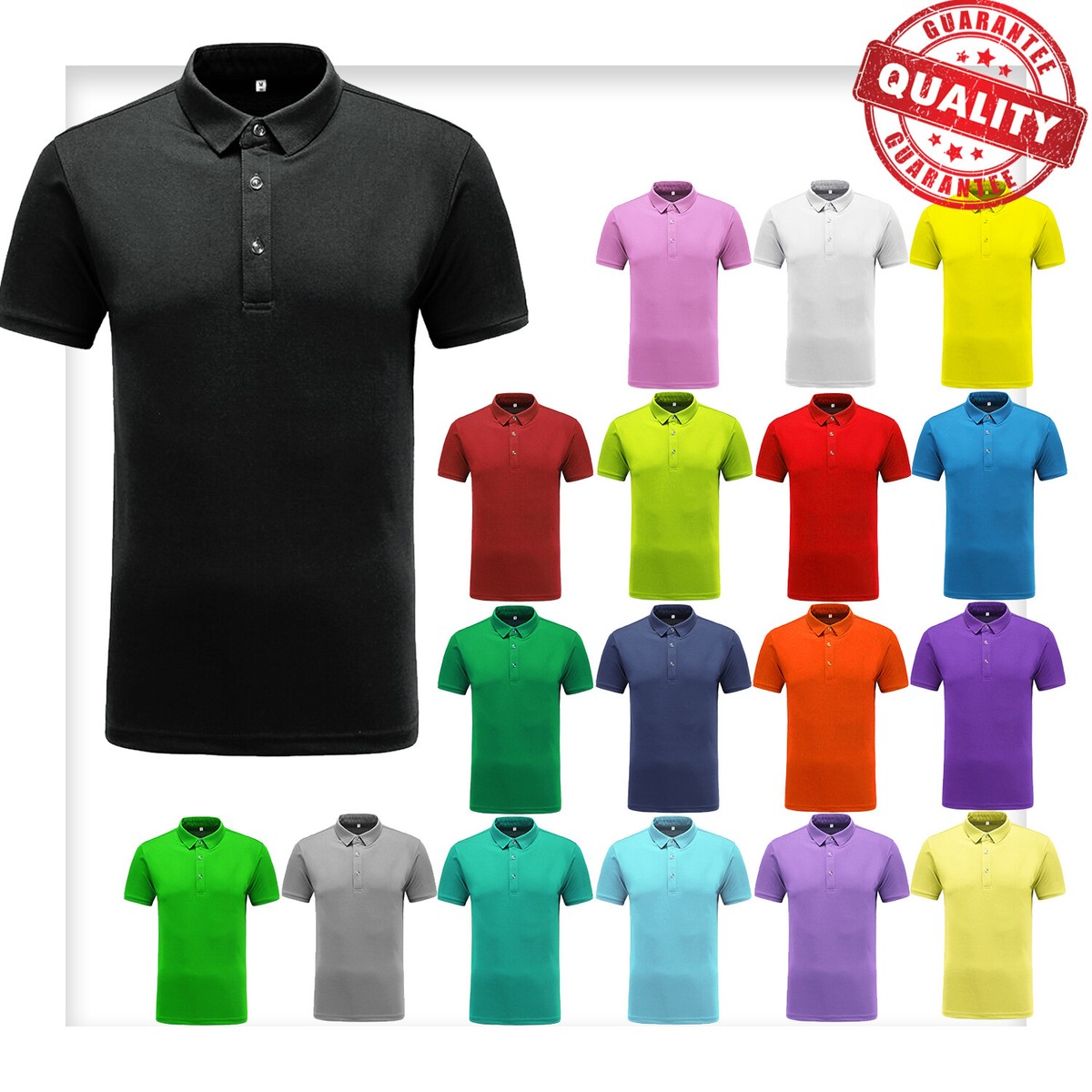 Men's Polo Shirt Dri-Fit Golf Sports Cotton T Shirt Jersey Casual
